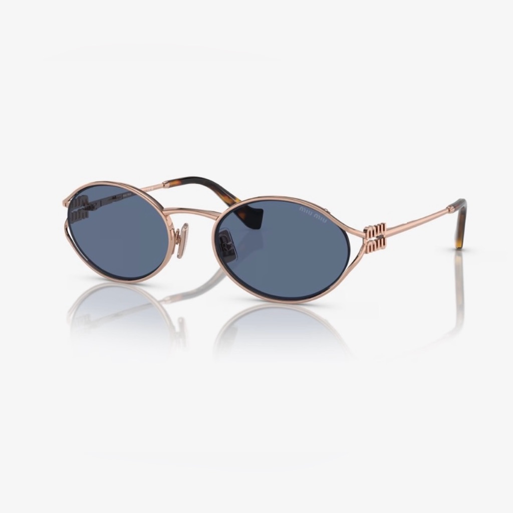 Miu Miu Rose Gold Logo Sunglasses